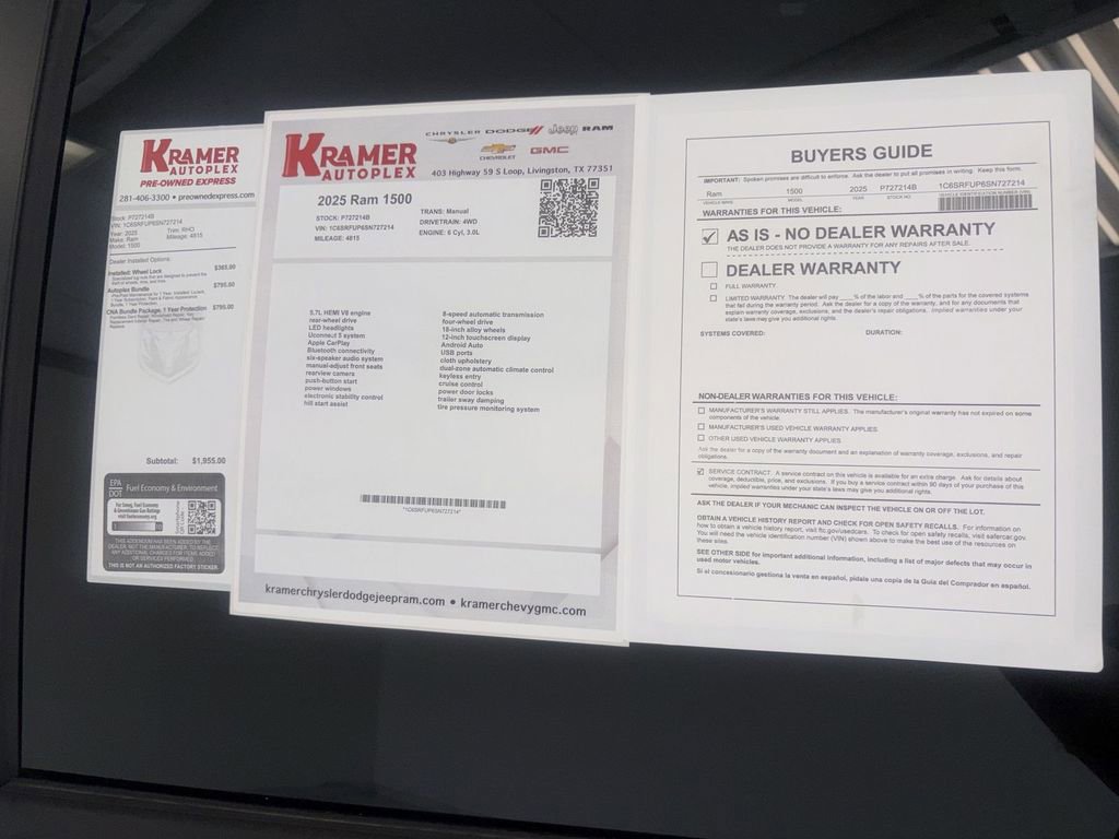 Used 2025 RAM 1500 RHO AWD/4WD image 35