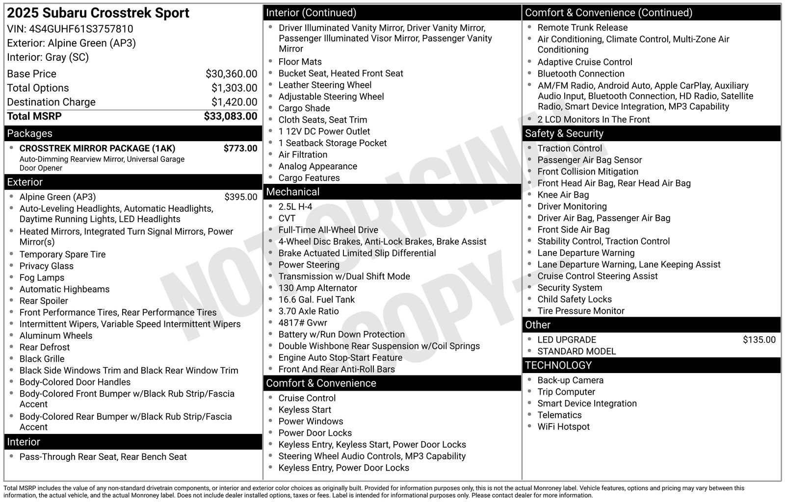 Certified 2025 Subaru Crosstrek 2.5i Sport w/ Crosstrek Mirror Package image 22