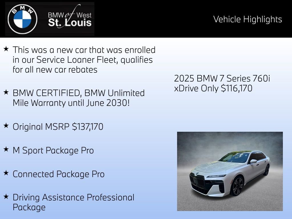 Used 2025 BMW 760i xDrive 760i xDrive w/ Executive Package image 8