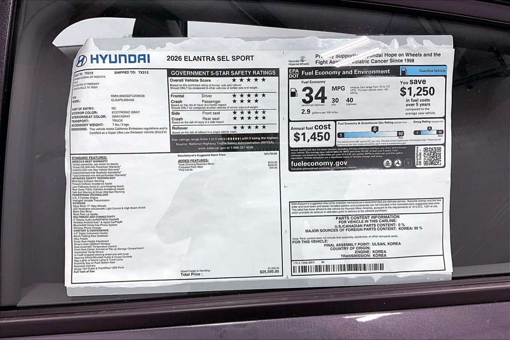 New 2026 Hyundai Elantra Sport FWD image 32