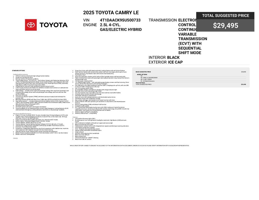 Used 2025 Toyota Camry LE FWD image 8