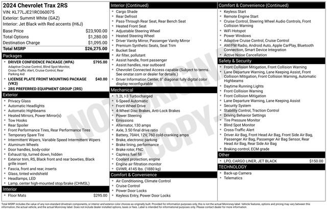 Certified 2024 Chevrolet Trax RS w/ Driver Confidence Package FWD image 35