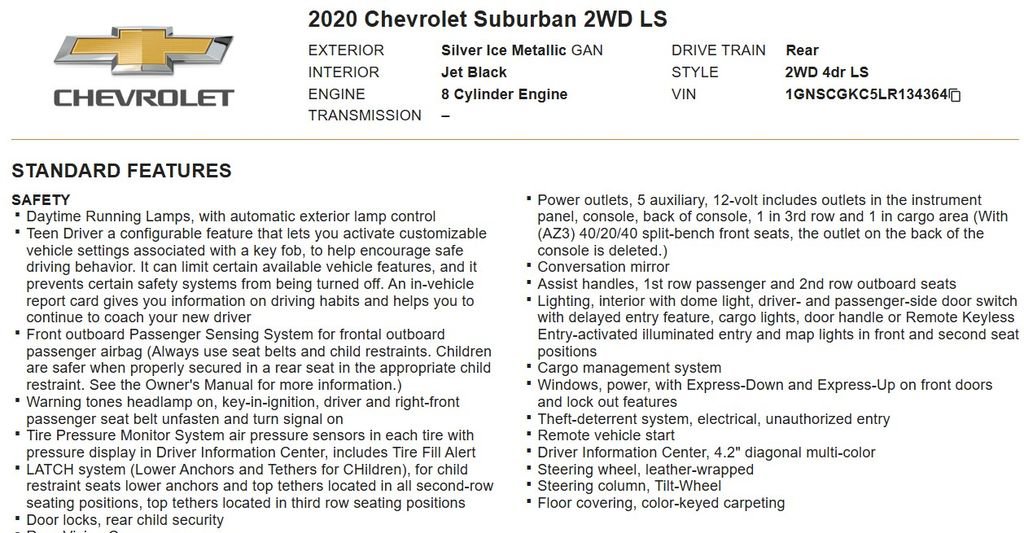 Used 2020 Chevrolet Suburban LS RWD image 13