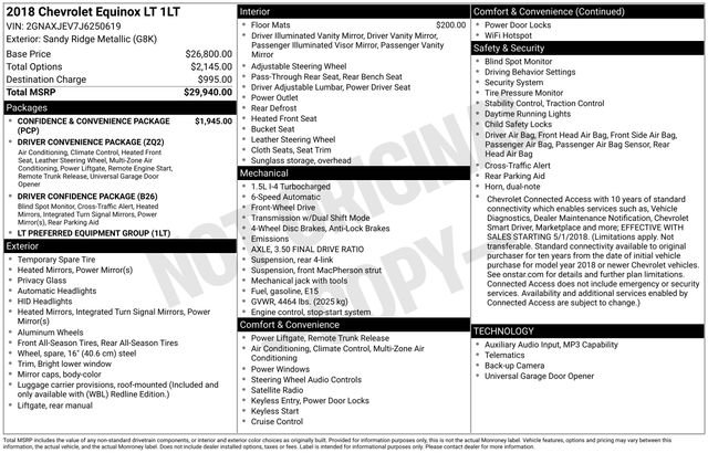 Used 2018 Chevrolet Equinox LT image 2