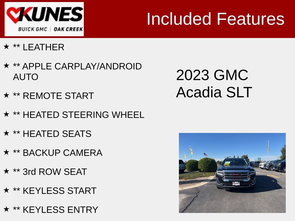 Used 2023 GMC Acadia SLT image 2