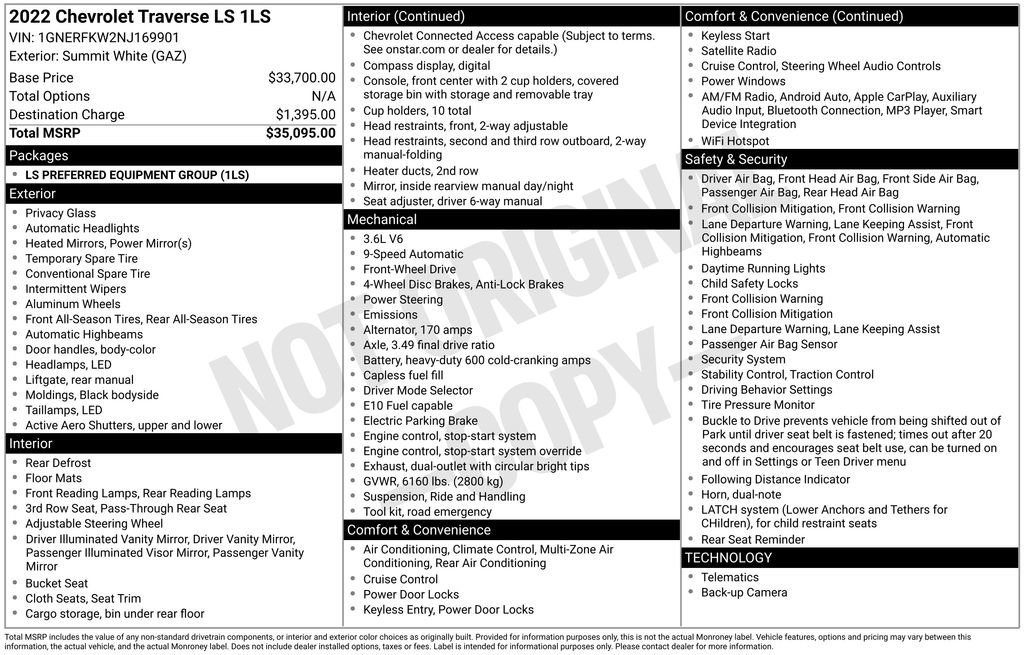 Used 2022 Chevrolet Traverse LS image 2