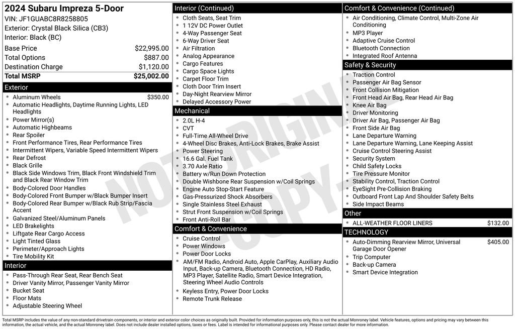 Used 2024 Subaru Impreza 2.0i image 4