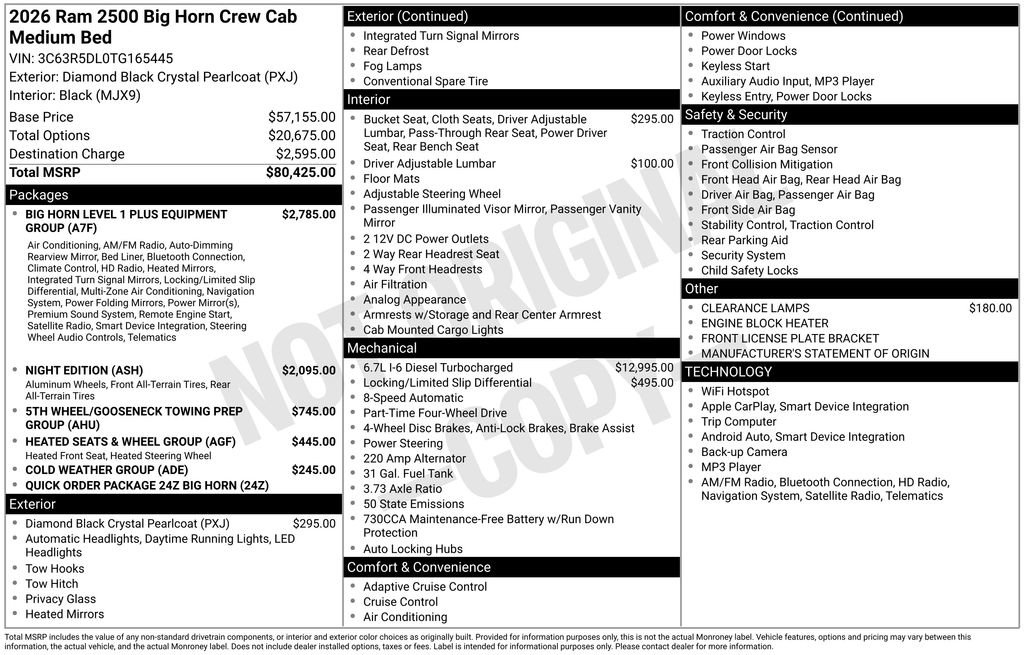 New 2026 RAM 2500 Big Horn image 2