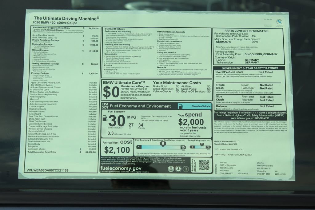 New 2026 BMW 430i xDrive Coupe w/ M Sport Package AWD/4WD image 2
