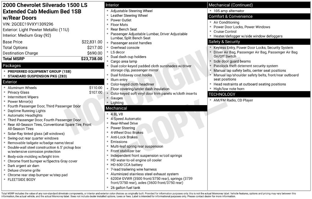 Used 2000 Chevrolet Silverado 1500 LS RWD image 3