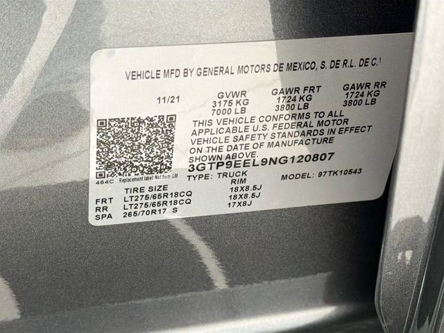 Certified 2022 GMC Sierra 1500 AT4 w/ AT4 Premium Package image 28