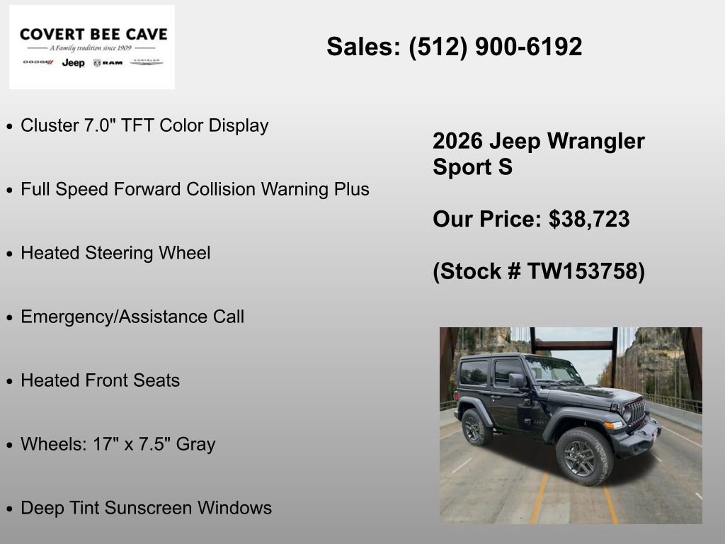 New 2026 Jeep Wrangler Sport AWD/4WD image 30