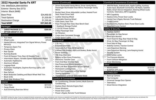 Used 2022 Hyundai Santa Fe XRT w/ Cargo Package AWD/4WD image 15