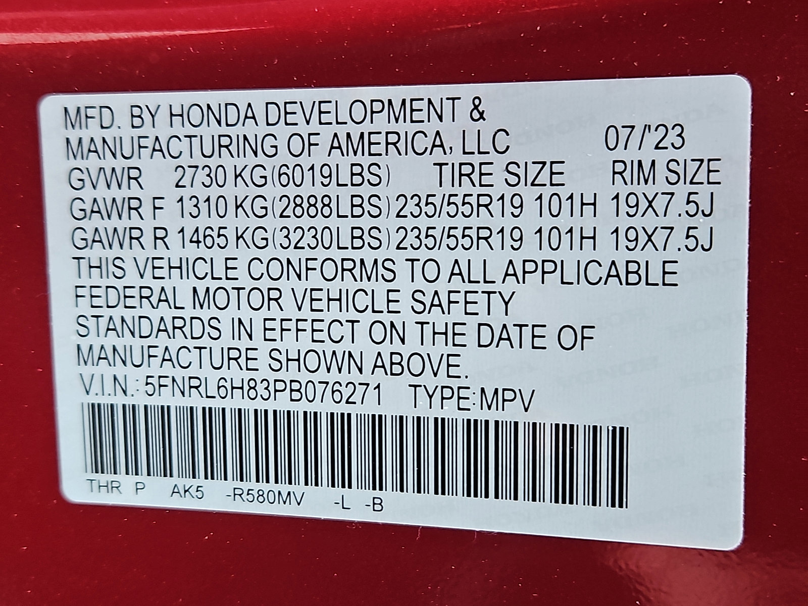 Certified 2023 Honda Odyssey Touring image 28