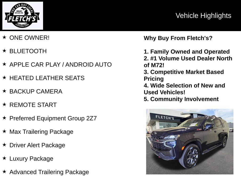 Used 2021 Chevrolet Tahoe Z71 w/ Luxury Package AWD/4WD image 2