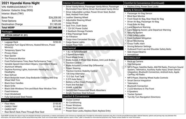 Used 2021 Hyundai Kona Night FWD image 5