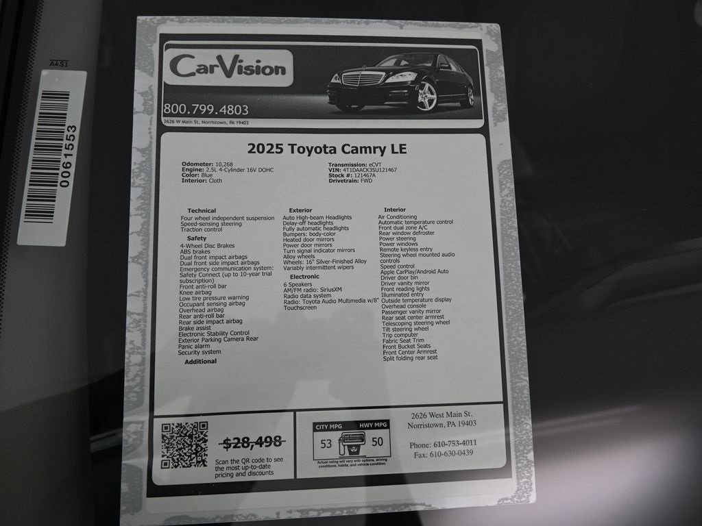 Used 2025 Toyota Camry LE w/ Convenience Package image 13