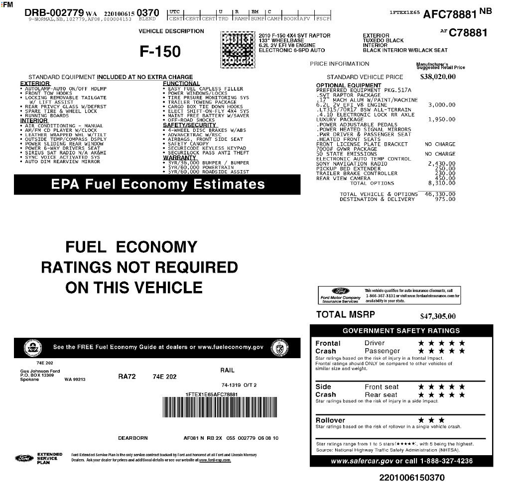 Used 2010 Ford F150 Raptor AWD/4WD image 29