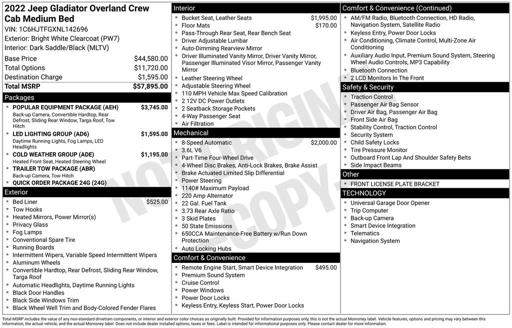 Used 2022 Jeep Gladiator Overland w/ Popular Equipment Package image 26