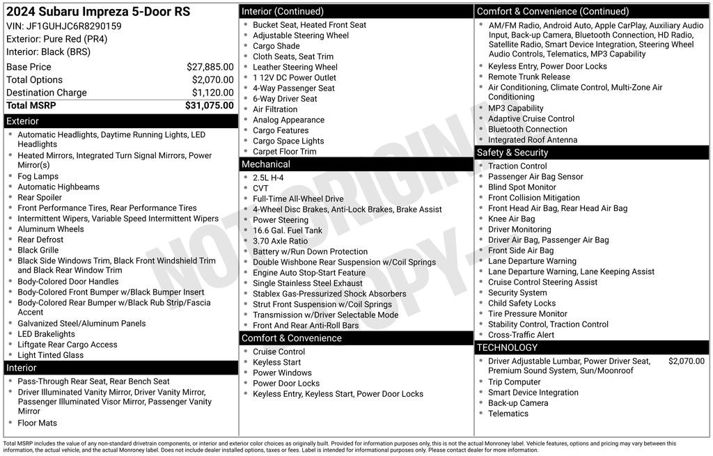Certified 2024 Subaru Impreza RS image 55
