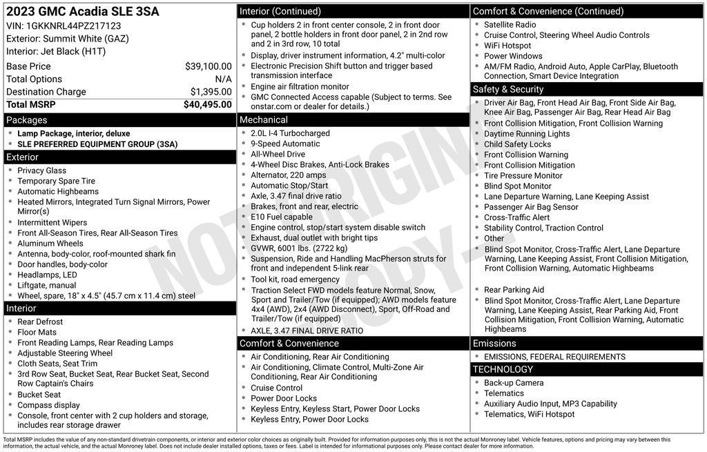 Used 2023 GMC Acadia SLE image 6