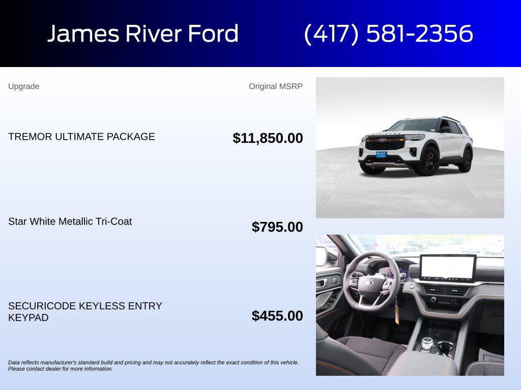 New 2026 Ford Explorer Tremor w/ Tremor Ultimate Package AWD/4WD image 5