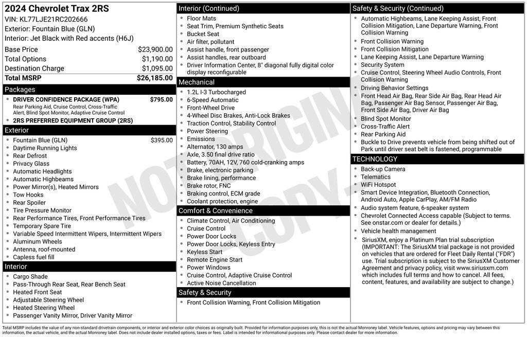 Used 2024 Chevrolet Trax RS w/ Driver Confidence Package FWD image 11