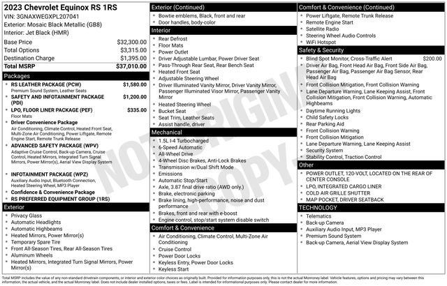 Certified 2023 Chevrolet Equinox RS w/ RS Leather Package image 6