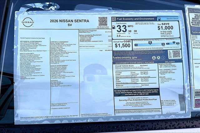 New 2026 Nissan Sentra SV w/ Floor Mat Package FWD image 12