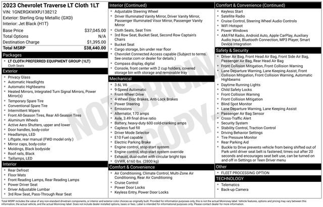 Used 2023 Chevrolet Traverse LT image 43