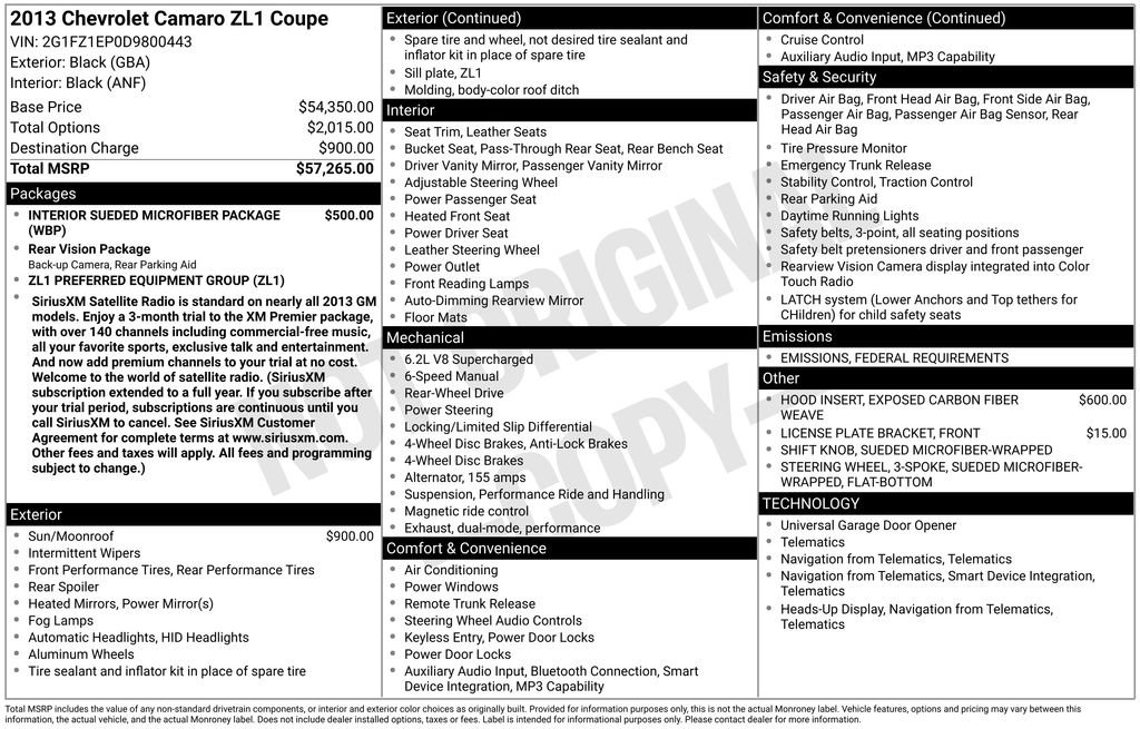 Used 2013 Chevrolet Camaro ZL1 image 2