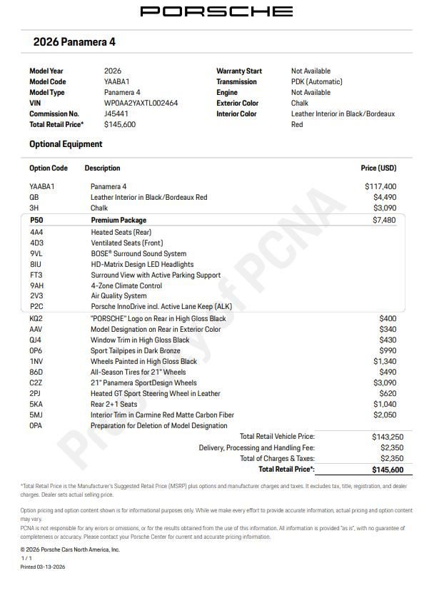 New 2026 Porsche Panamera 4 image 6