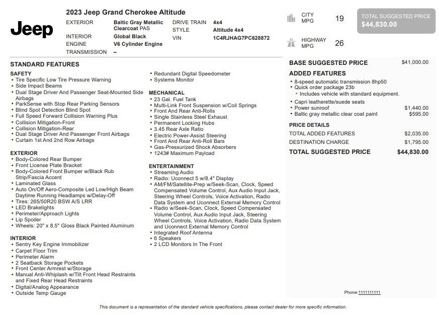 Used 2023 Jeep Grand Cherokee Altitude AWD/4WD image 36