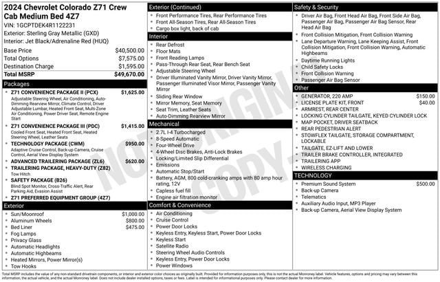 Certified 2024 Chevrolet Colorado Z71 w/ Z71 Convenience Package 2 AWD/4WD image 33