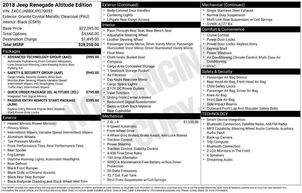 Used 2018 Jeep Renegade Altitude w/ Advanced Technology Group FWD image 38