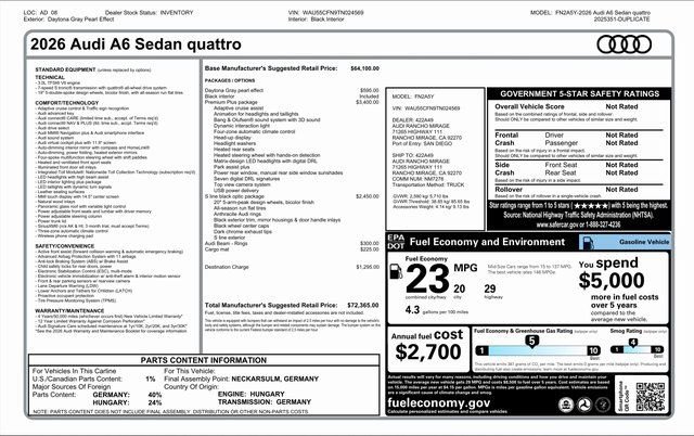 New 2026 Audi A6 Premium Plus AWD/4WD image 31
