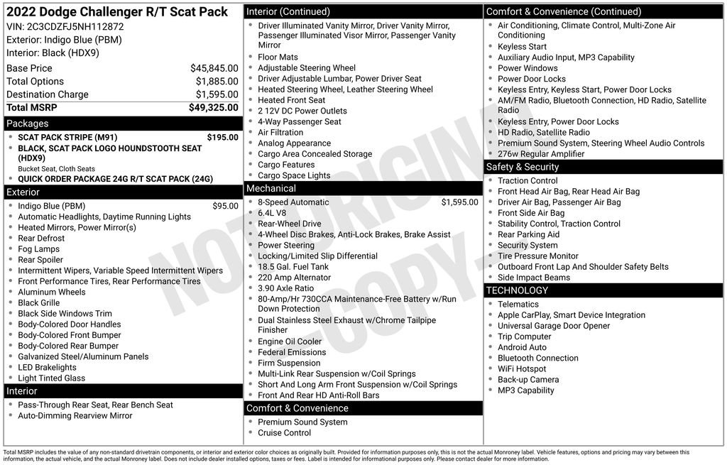 Used 2022 Dodge Challenger R/T Scat Pack w/ Scat Pack Stripe image 17