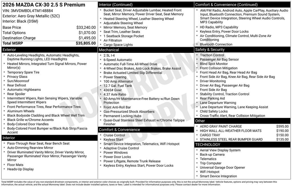 New 2026 MAZDA CX-30 AWD 2.5 S w/ Premium Package image 10