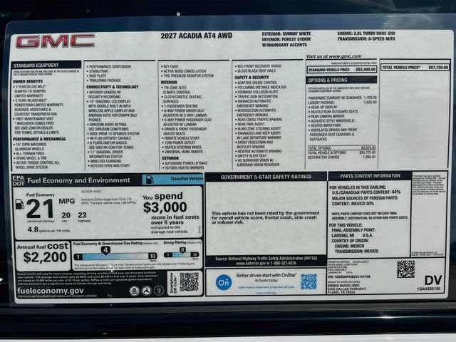 New 2027 GMC Acadia AT4 w/ Luxury Package AWD/4WD image 21