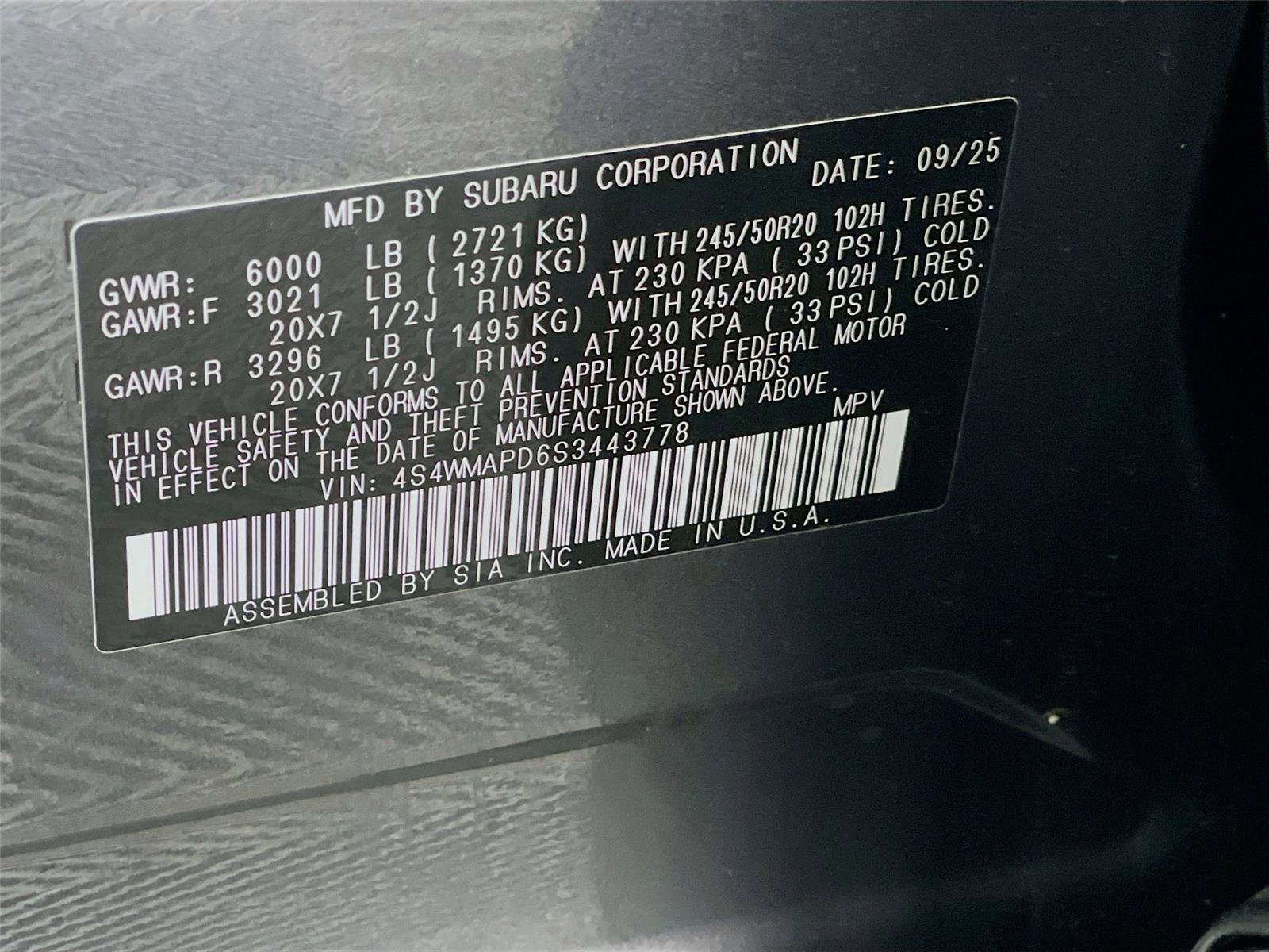 Certified 2025 Subaru Ascent Limited image 38