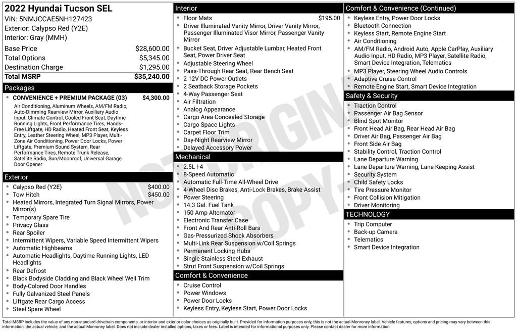 Used 2022 Hyundai Tucson SEL w/ Convenience + Premium Package image 2