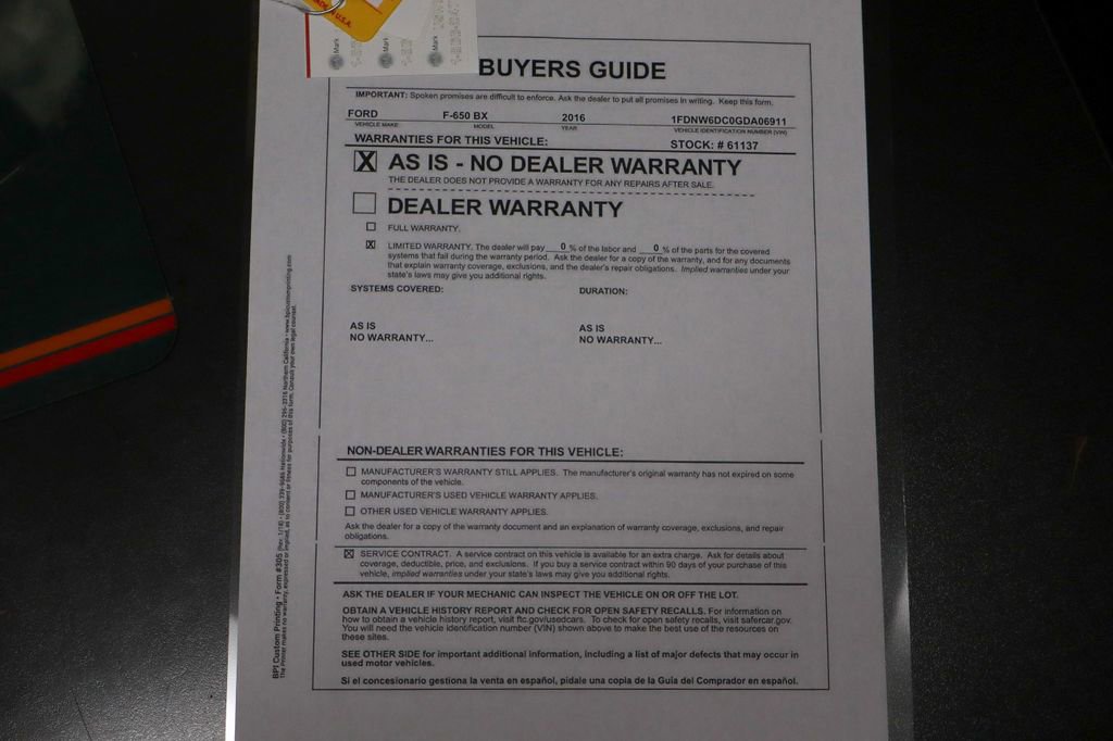 Used 2016 Ford F650 2WD Crew Cab Super Duty image 61