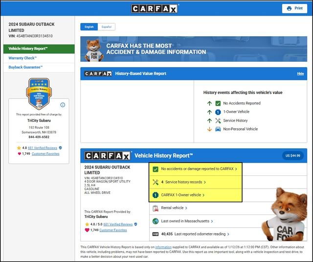 Used 2024 Subaru Outback Limited image 14