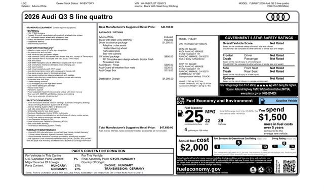 New 2026 Audi Q3 quattro 2.0T AWD/4WD image 40