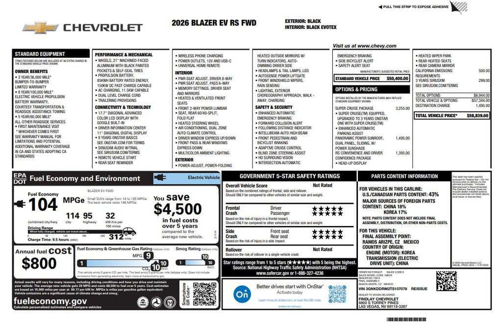 Used 2026 Chevrolet Blazer EV RS w/ Super Cruise Package FWD image 4