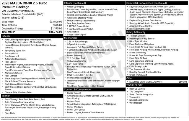 Used 2023 MAZDA CX-30 2.5 Turbo w/ Premium Package image 25