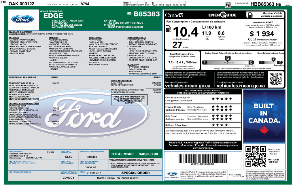 Used 2017 Ford Edge Titanium w/ Canadian Touring Package AWD/4WD image 34