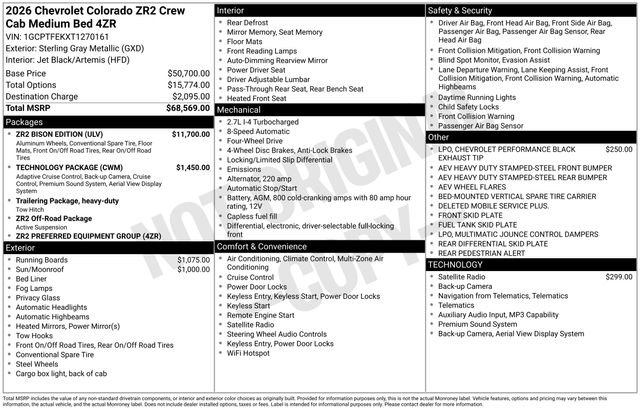 New 2026 Chevrolet Colorado ZR2 w/ ZR2 Bison Edition AWD/4WD image 4
