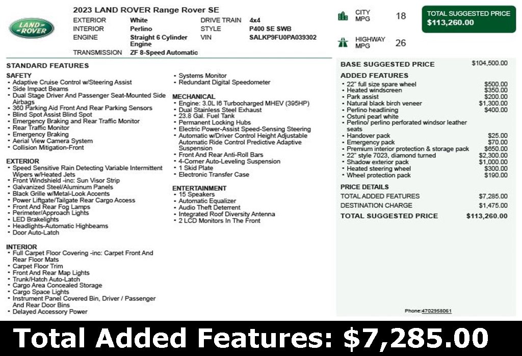 Used 2023 Land Rover Range Rover SE image 3