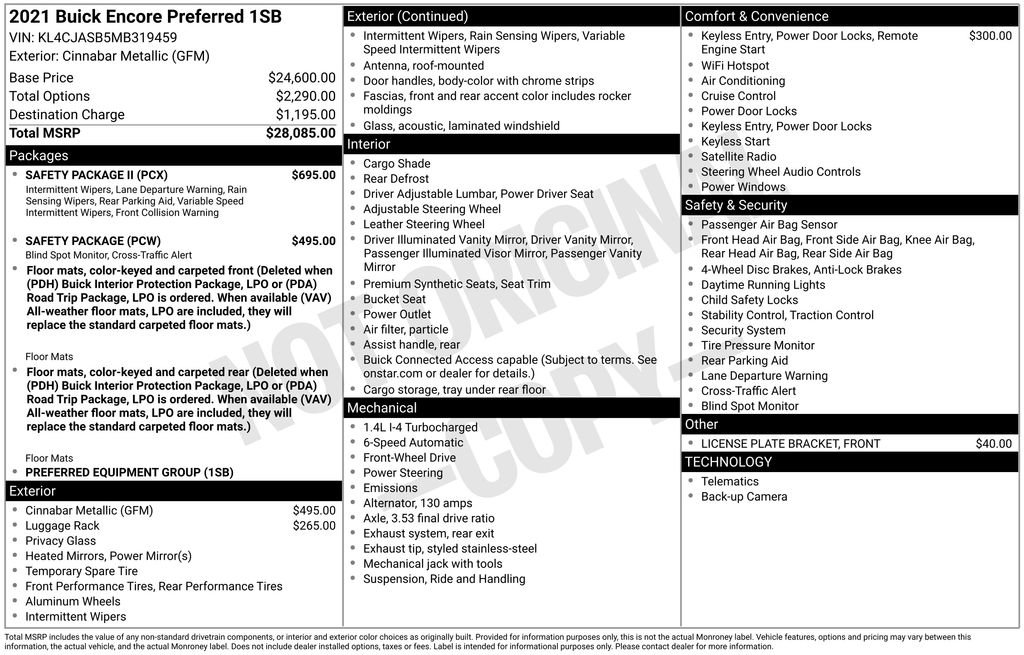 Used 2021 Buick Encore Preferred w/ Safety Package II image 6